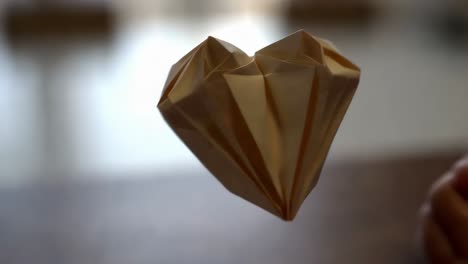 floating origami heart