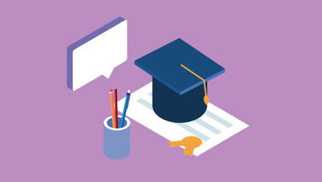 education online technology with graduation hat