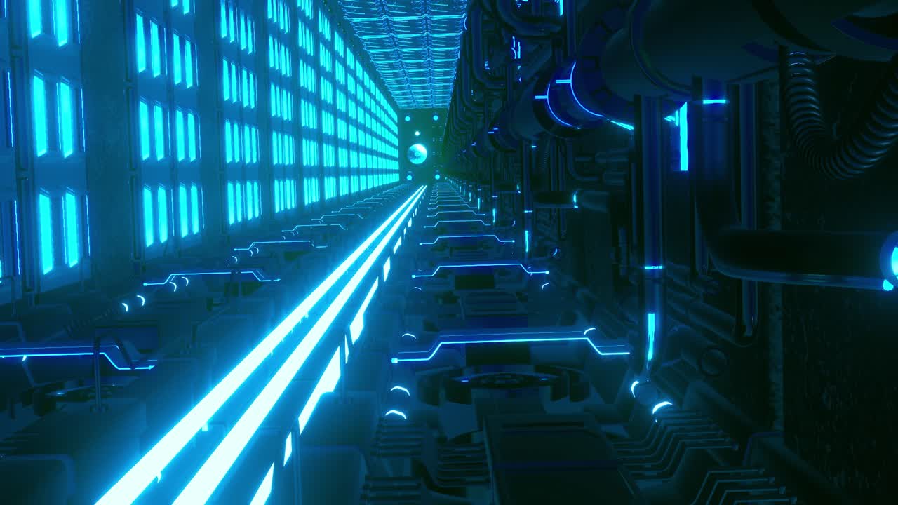 el corredor azul futurista