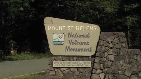 a mount st helens national volcanic monument sign