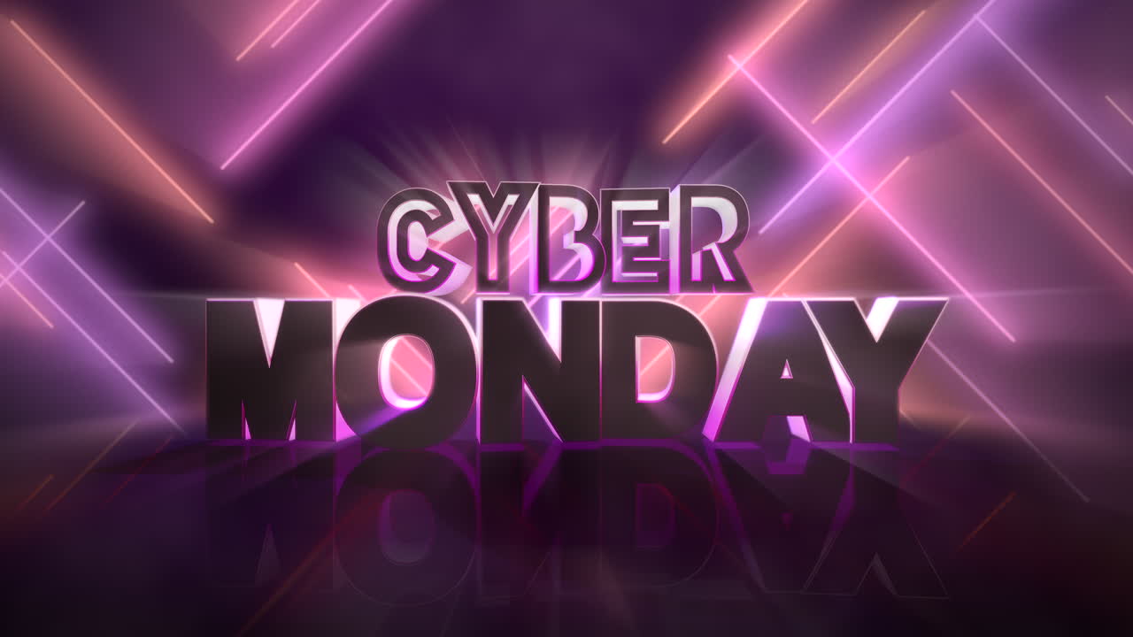 Cyber Monday su palco con linee laser viola