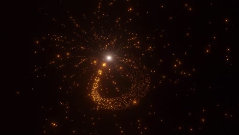 rastro de luz reluciente de partículas explosión