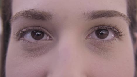 un primerísimo plano de ojos marrones