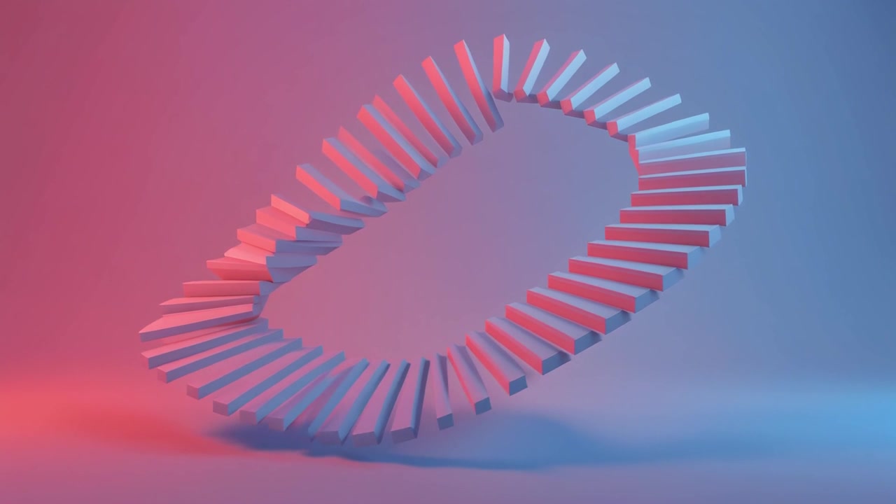 Abstract 3D Animation of Rotating Staircase Loop