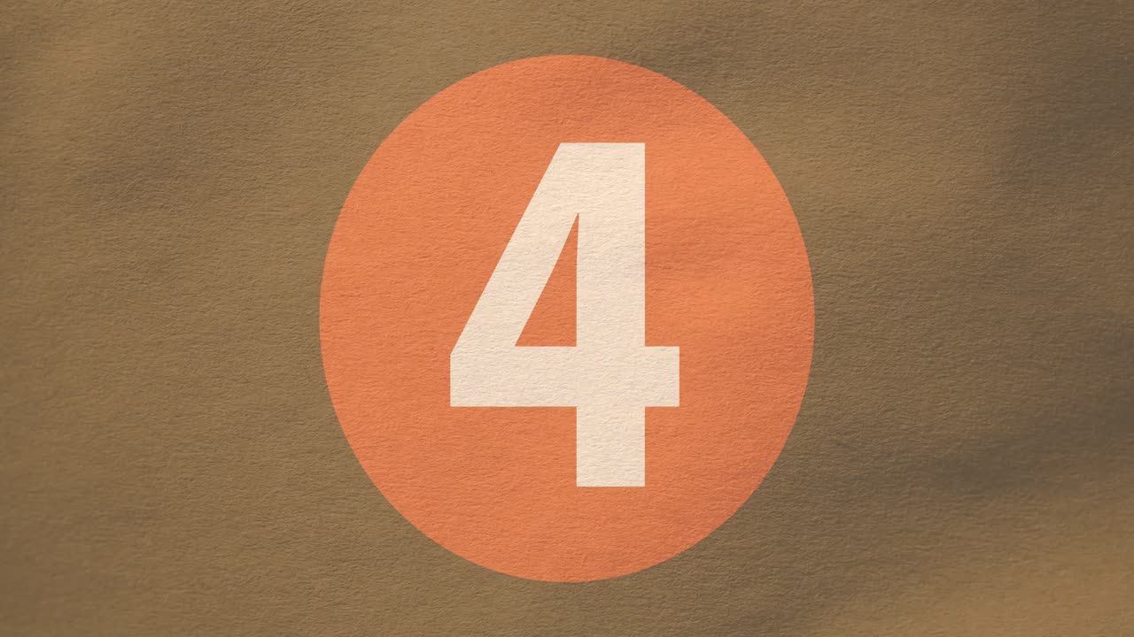 animación de cuenta atrás de proyección en un círculo rojo 4k