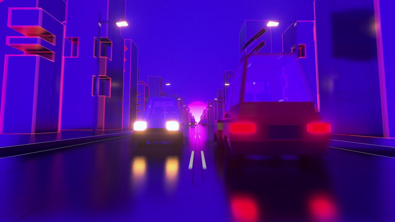 레트로 80s 배경 판타지 낮과 밤 시리즈, 루프 할 수 있는 스 비디오