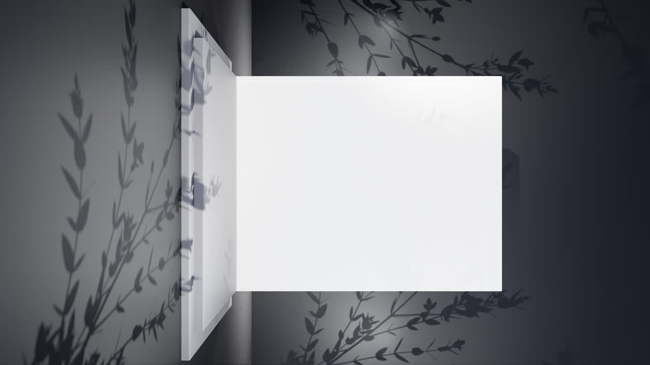 검은색 배경에 색 스크린 포스터 보드 모과 나무 가지 그림자, 수직