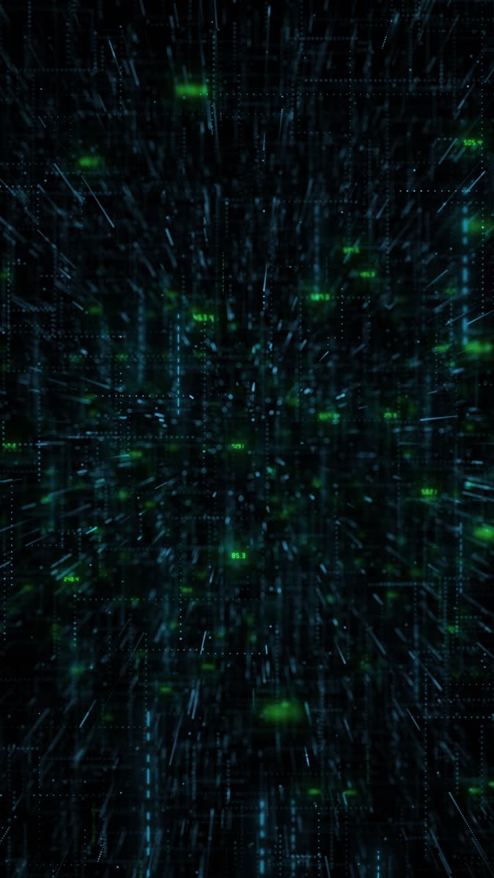 Abstract background dynamic stream of digital blue data technology cybersecurity code animation