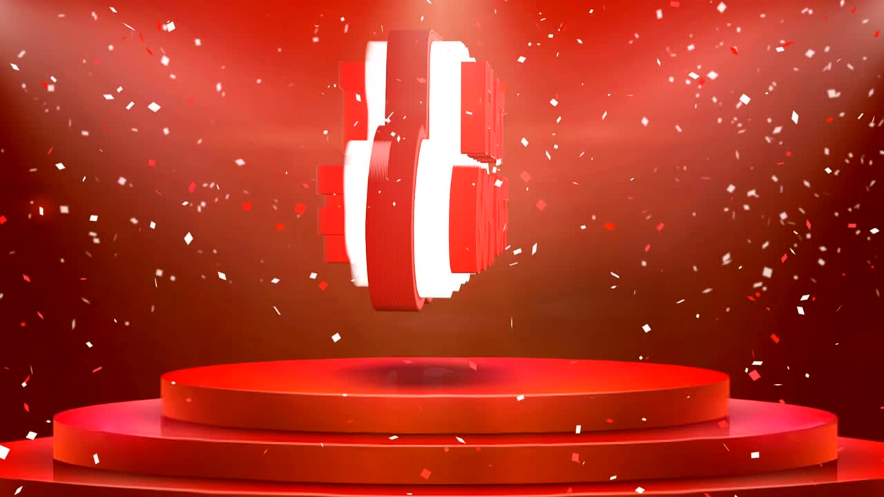 Flat 60 off Text Animation Stage Podium Confetti Loop Animation