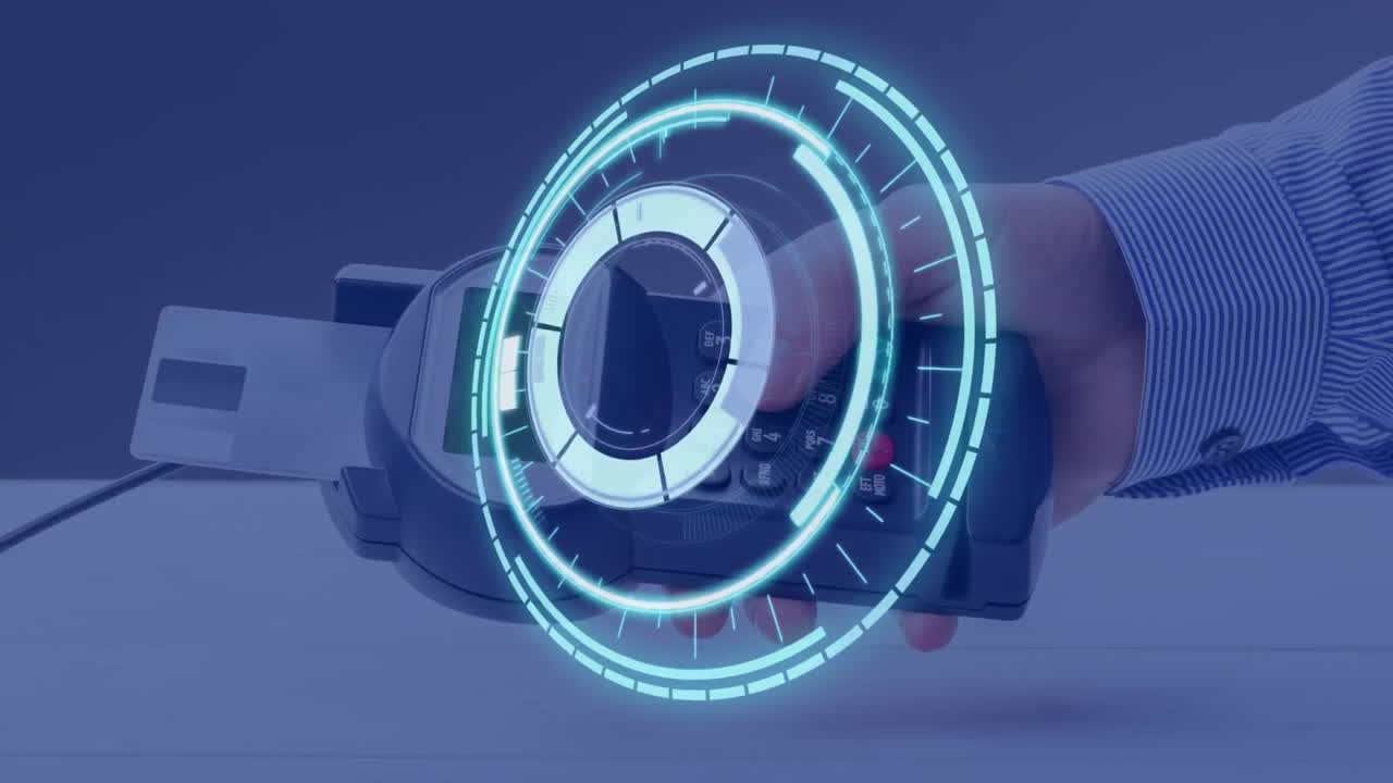 animación del escaneo de alcance sobre el terminal de pago