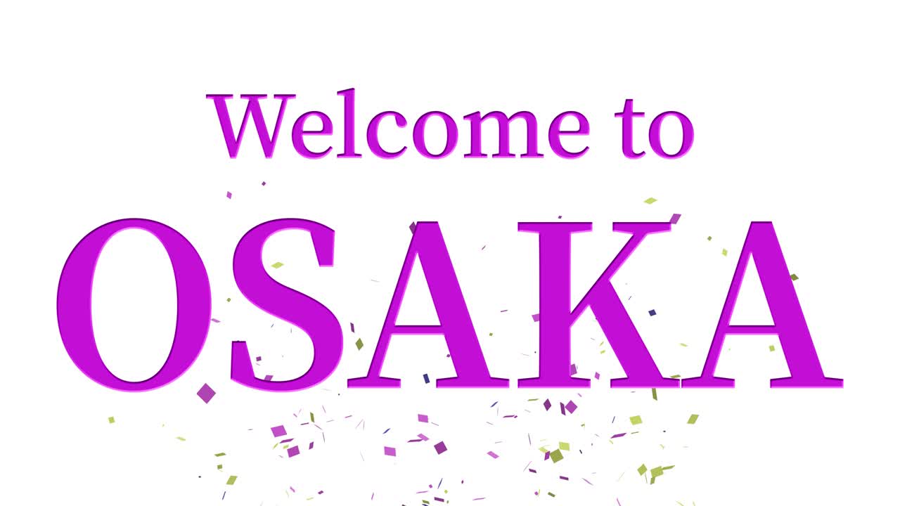 bienvenido a osaka mensaje de texto animación gráficos en movimiento