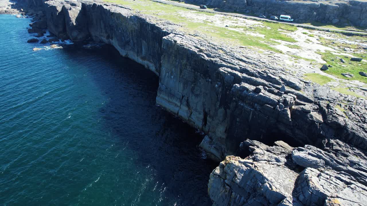 Seacliff rock climbing area in The Burren Ireland limestone cliffs plunge into the Atlantic Ocean Wild Atlantic way epic locations
