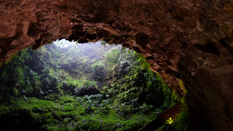 algar do carvao cave in azores, portugal