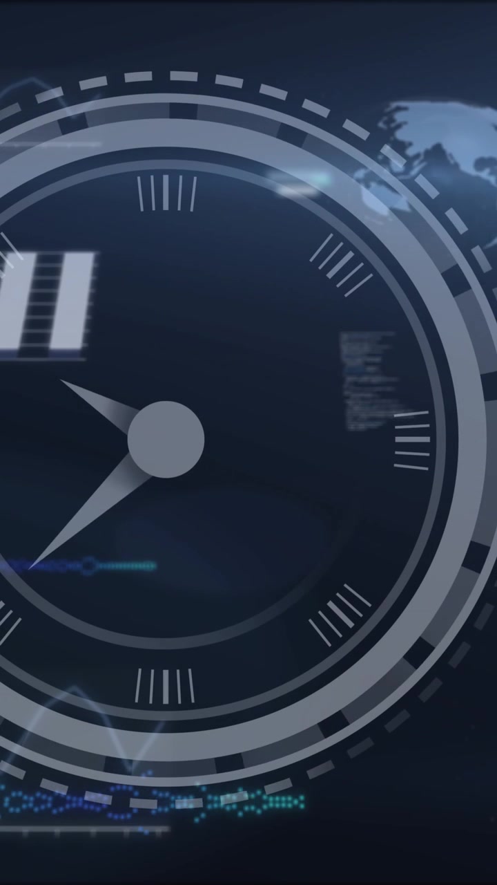 Animation of data processing over clock