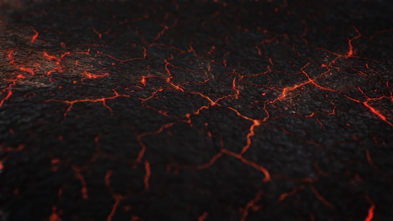 Campo di lava fluente o magma in un ciclo continuo