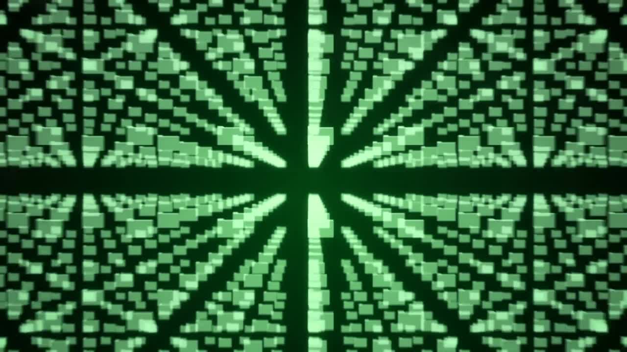 animación de los iconos de archivo y el candado sobre fondo negro