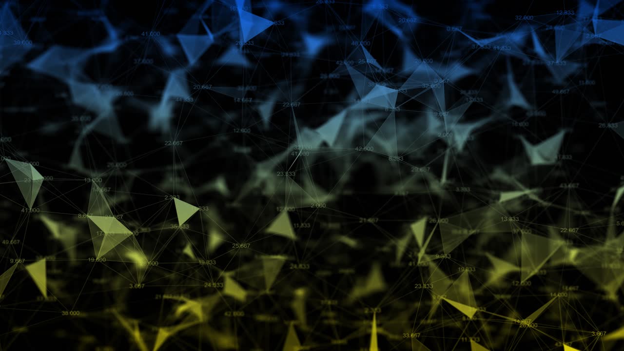 Digital lines dots connections moving abstract space network grid structure cyber technology