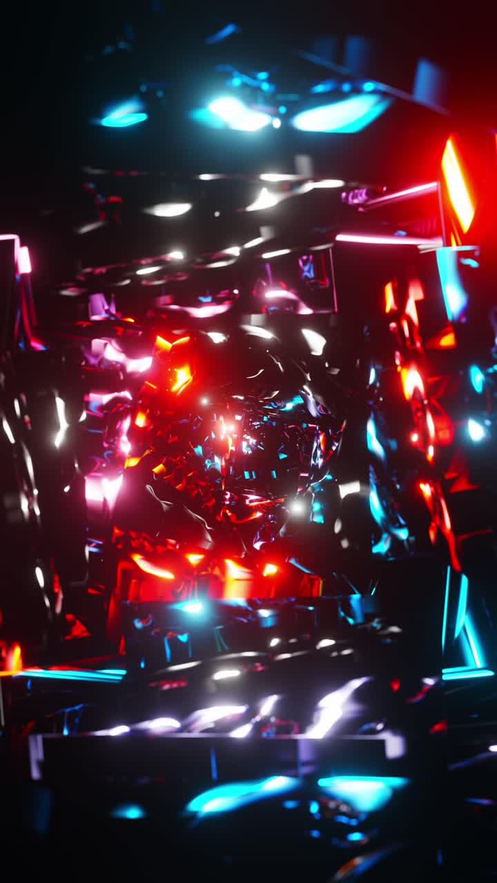 Hyperspeed Through Electric Dreams. Vertical looped animation