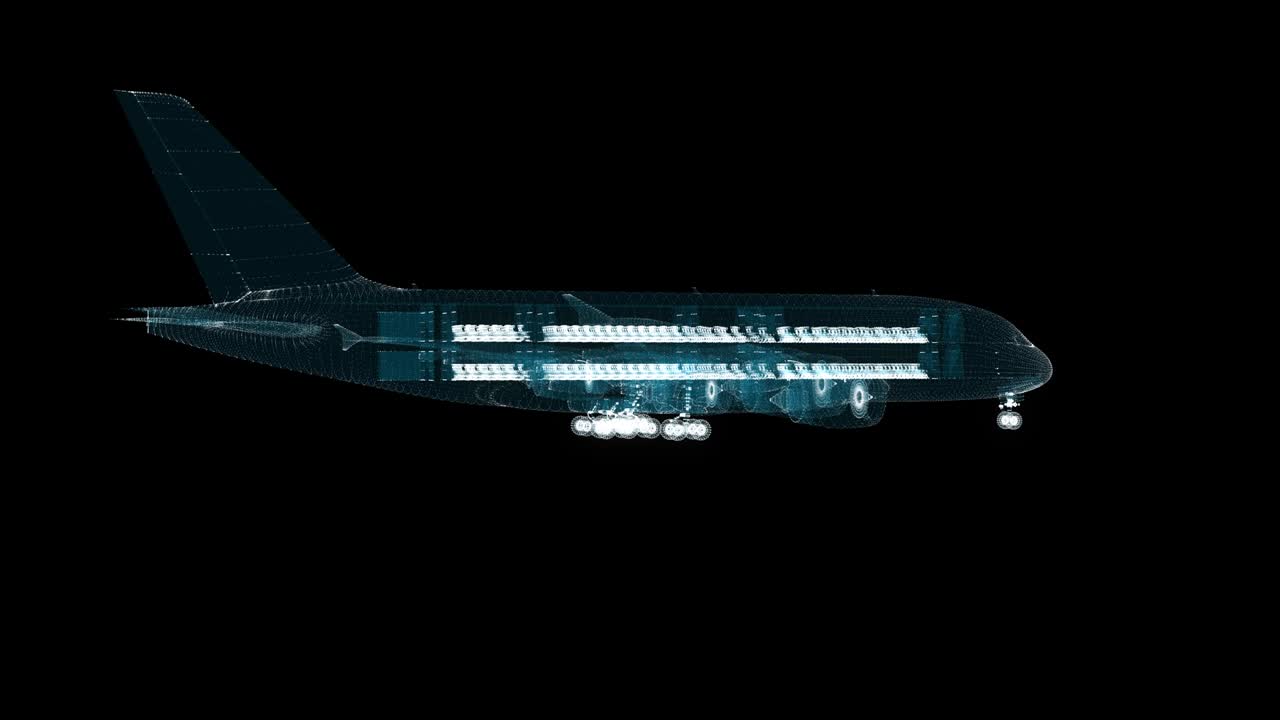 스마트 항공기 홀로그램, 교통 및 기술 개념