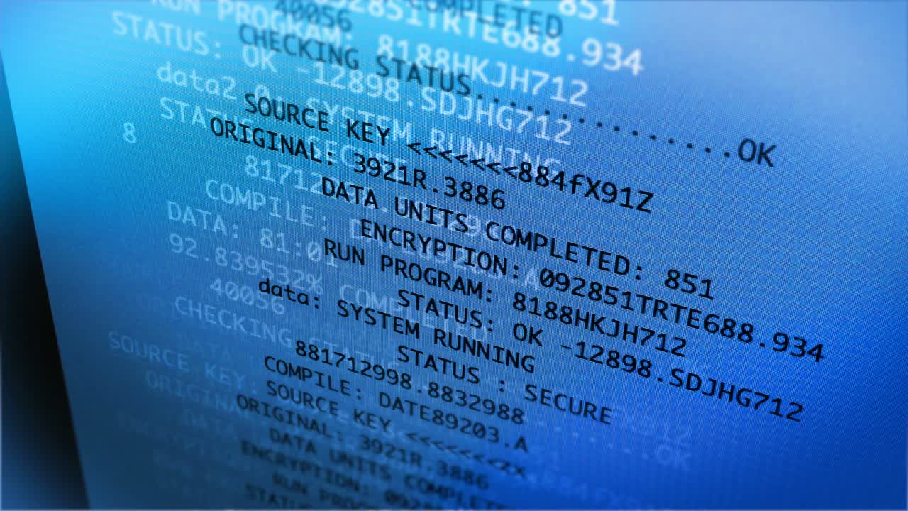 saisie de code de données sur écran lcd 4k