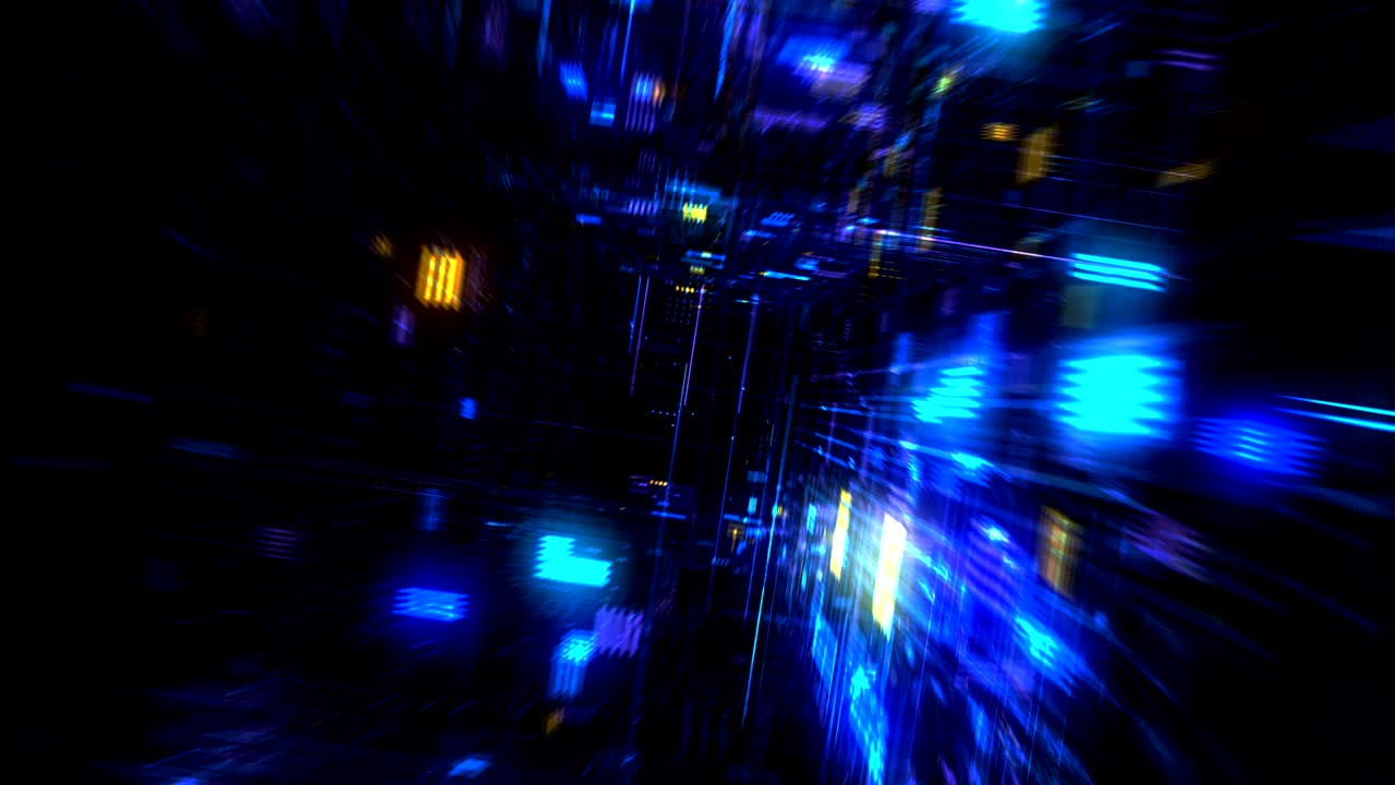 futurístico túnel de hud sin costura vj bucle sin costura. renderizado en 4k 3d