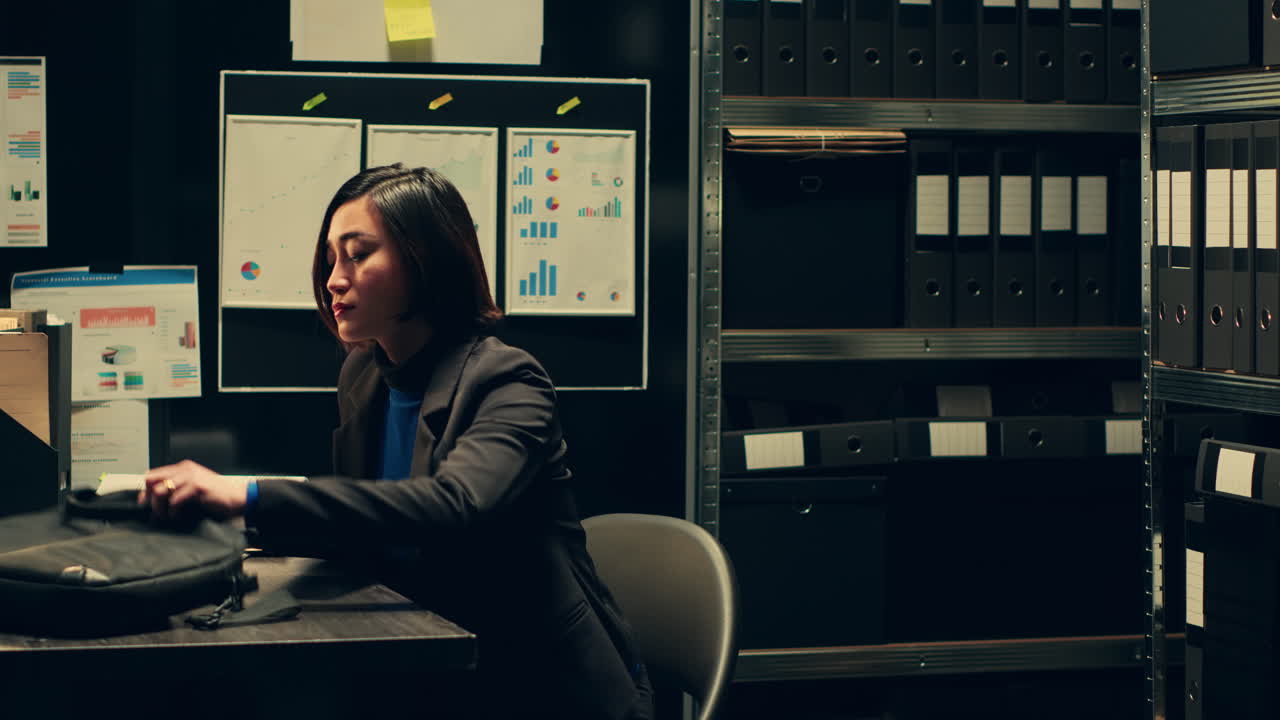 el investigador privado termina de leer los documentos archivados y conecta los puntos.