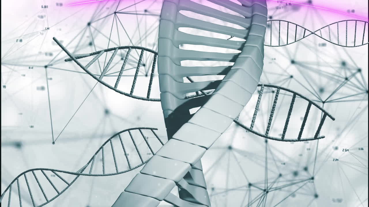 Animation of dna strands over data processing