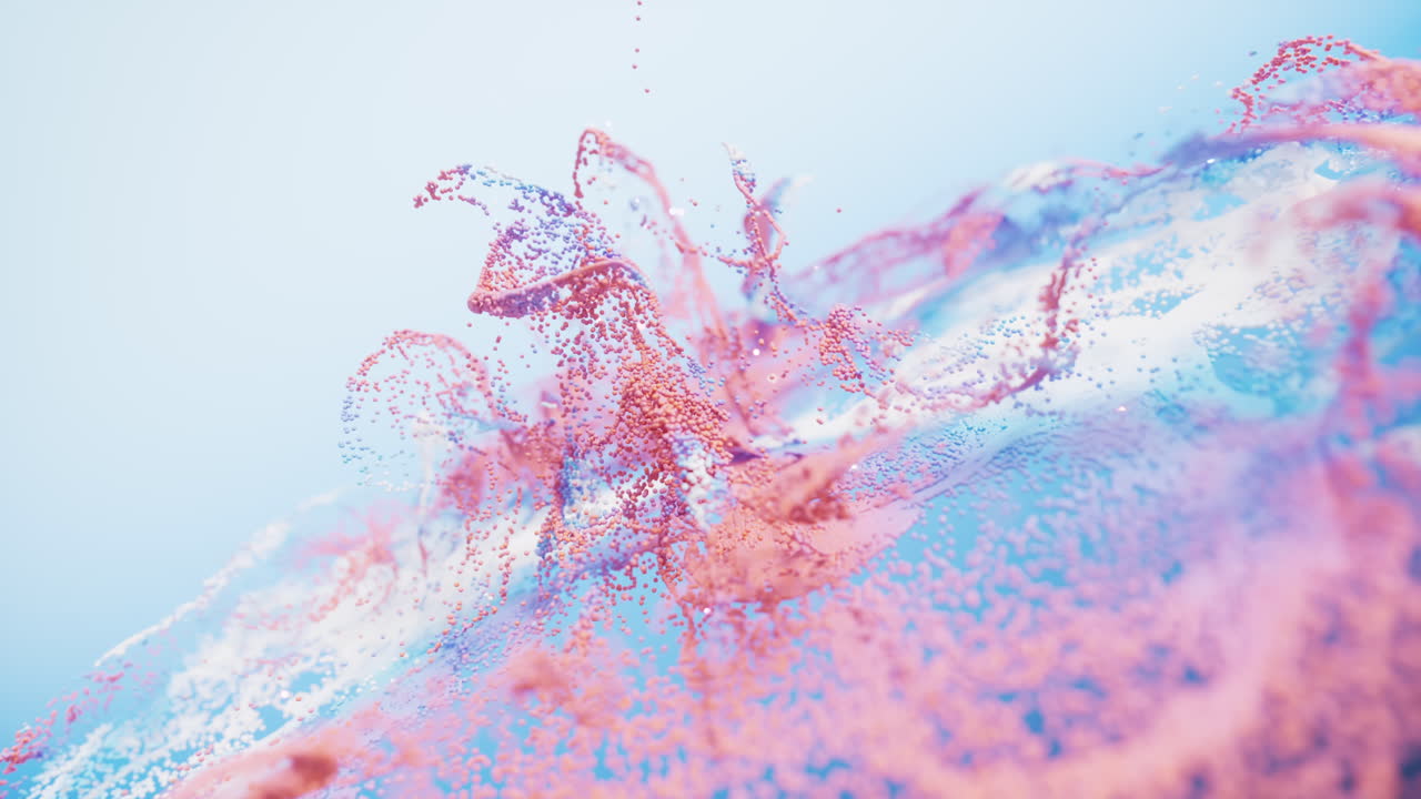 추상적인 흐르는 파동 입자 배경, 3d 렌더링