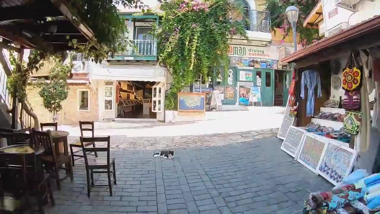 Time lapse of a walk through the streets of Kas in Turkey