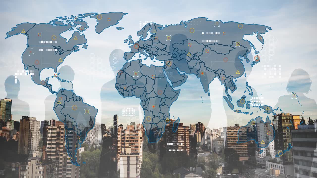 도시에 대한 데이터 처리의 애니메이션