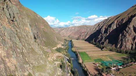 drone shots of climbers at the urubamba cliffs in cusco, peru