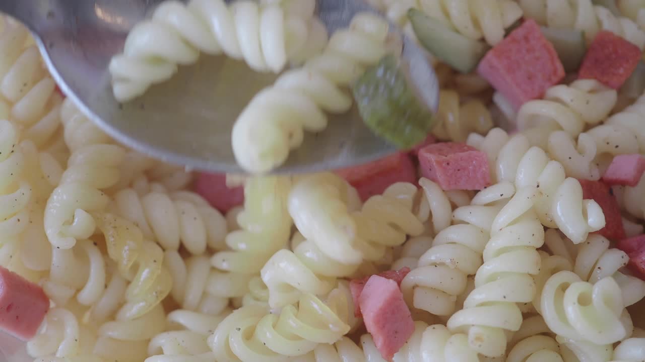 Pasta Salad with Ham and Pickles