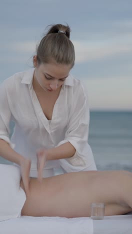 outdoor beach massage session
