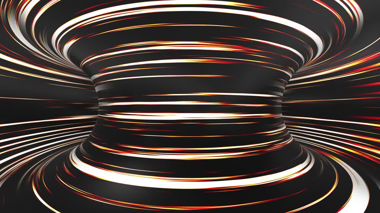 Abstract neon lights traveling through the tunnel with highspeed, seamless loop.