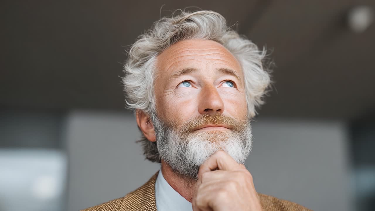 Contemplative Elderly Man with Thoughtful Expression: A Reflection on Wisdom and Experience Captured in Two Frames