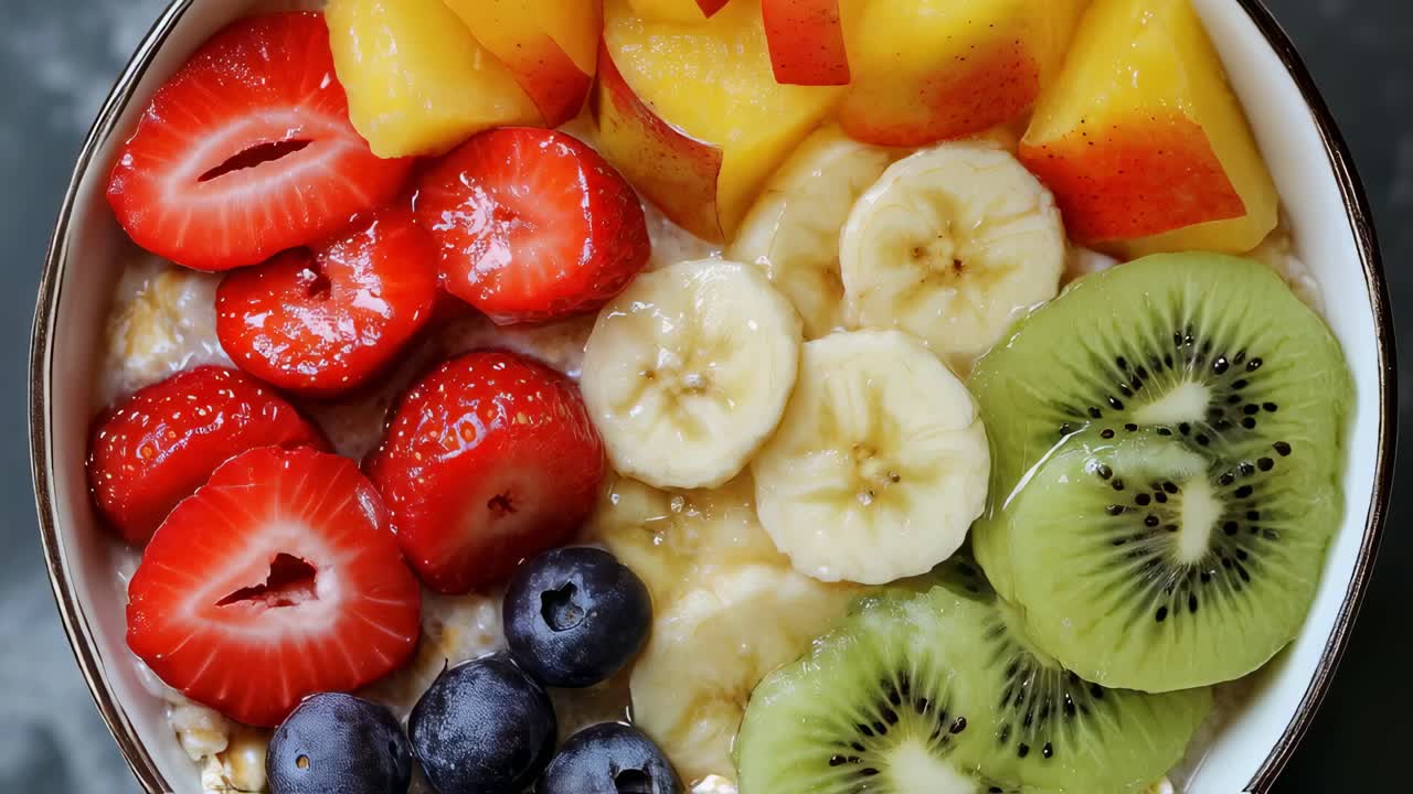 Colorful Fruit Oatmeal Bowl