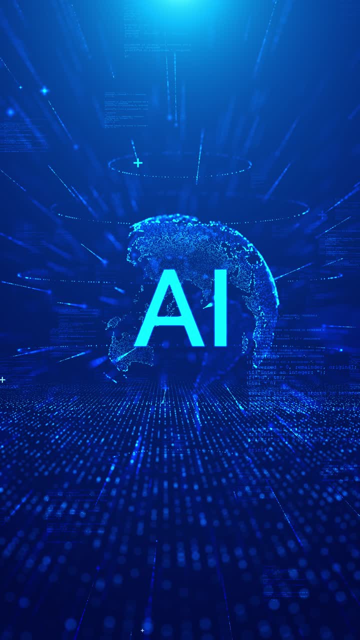 Artificial intelligence digital background machine learning tech network data flow and blockchain