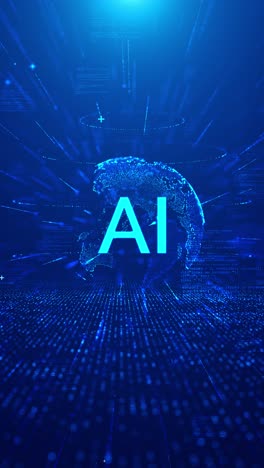 artificial intelligence digital background machine learning tech network data flow and blockchain