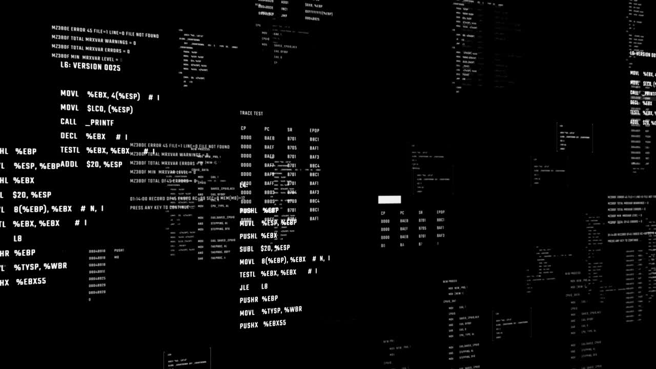 Programming process on computer screen.