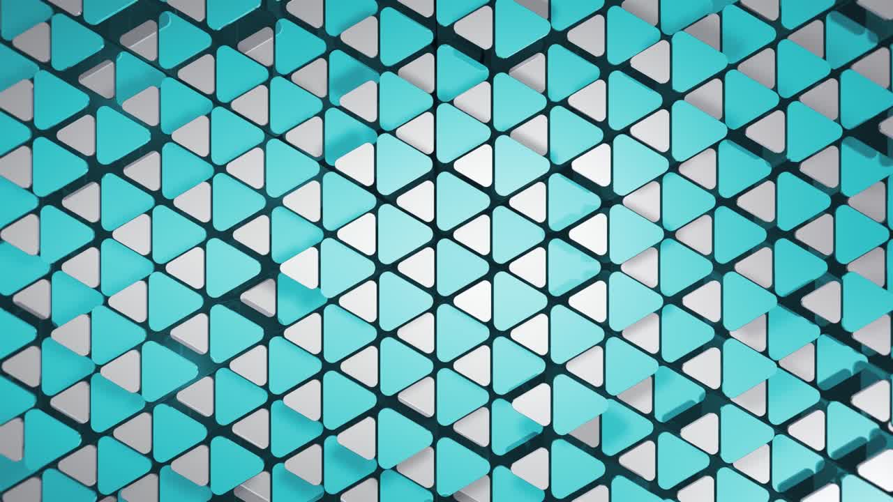 animación abstracta de triángulo geométrico 3d. imágenes de renderización por computadora 4k, plantilla de fondo moderna para documentos, informes y presentaciones. animación 3d de bucle sin costuras de 4k
