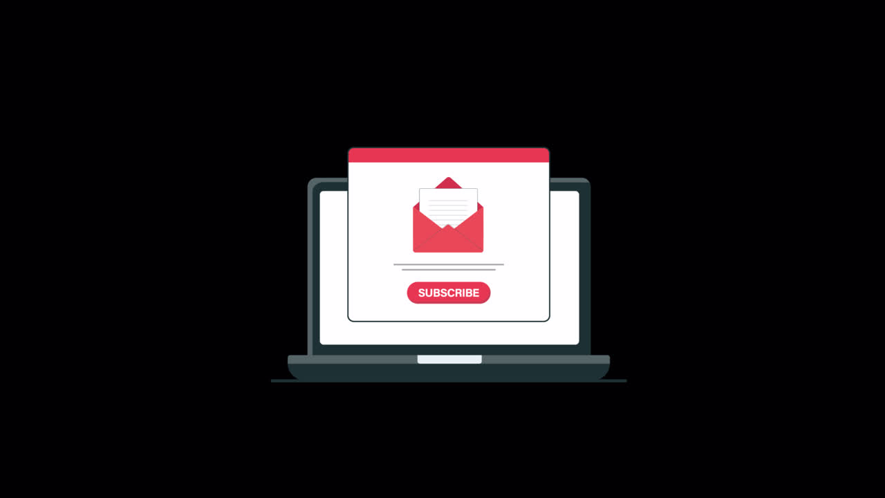 Animated Laptop Displaying Email Subscription Form
