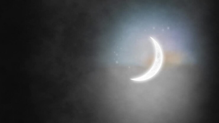 Moon and clouds of smoke