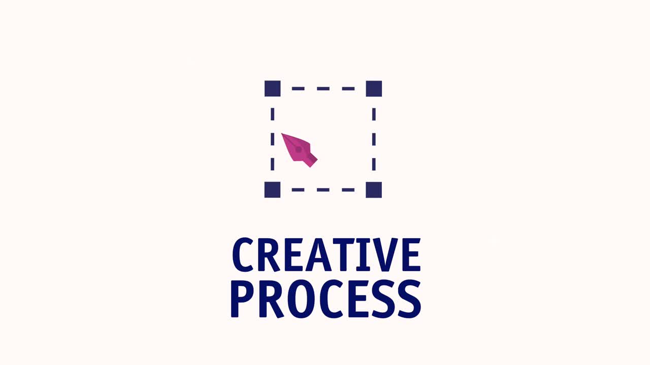 creative process lettering with square graphic