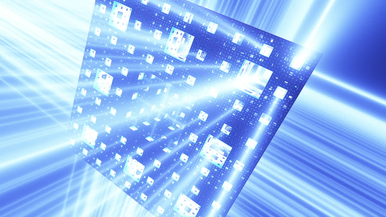 거대한 3d 프랙탈 라이트 큐브 풀 hd. 제사