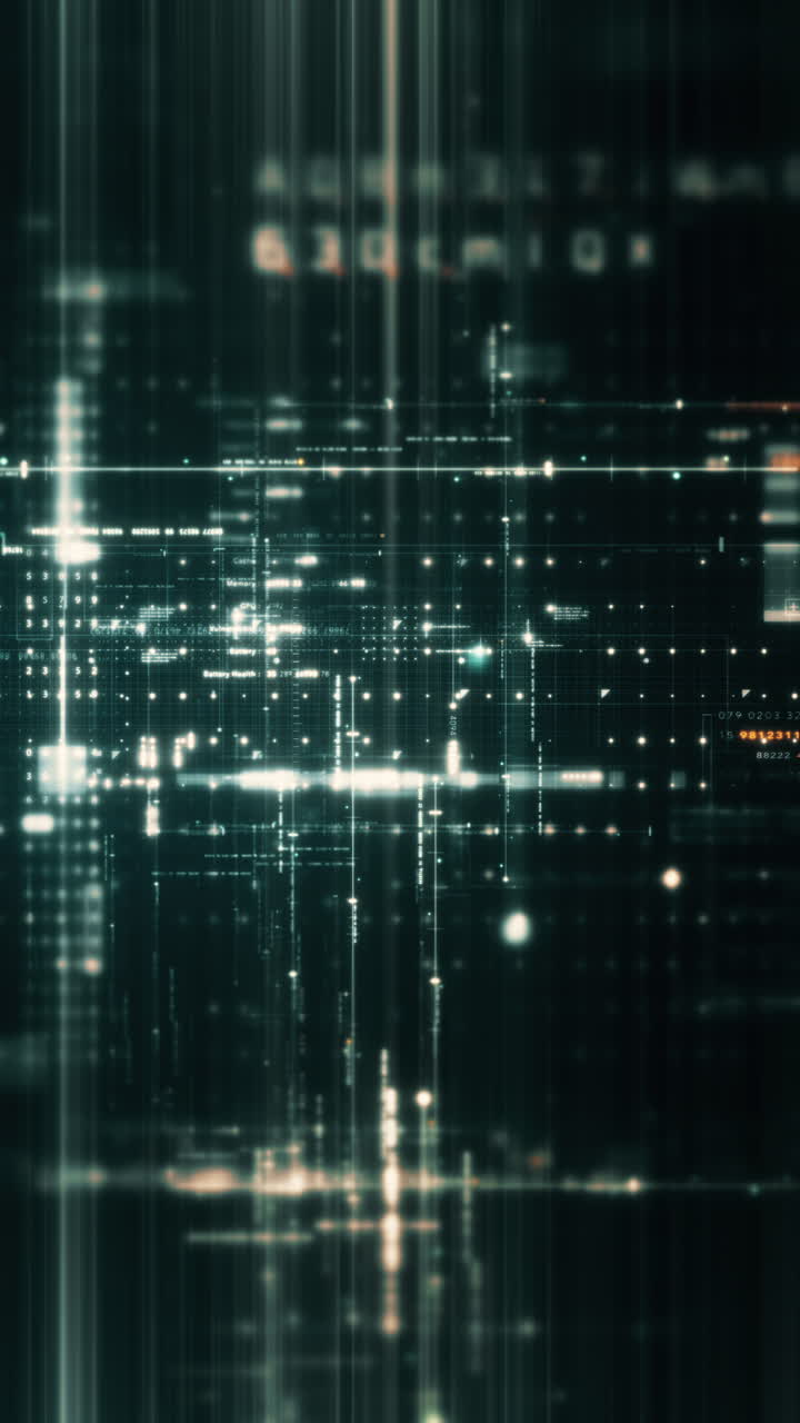Advance metaverse, hi-tech digital data telemetry with encrypted numbers, display dynamic background for computer desktop vertical screen display format