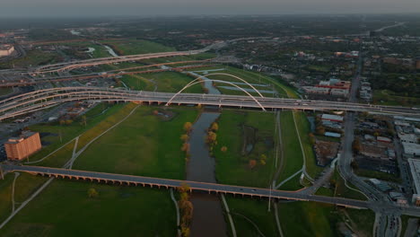 aerial view of margaret mcdermott arch bridge