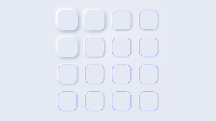 Abstract Neumorphic Grid Animation with Pulsing Light Effect