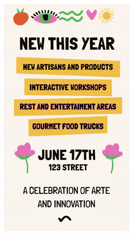 new this year event flyer: a celebration of art and innovation