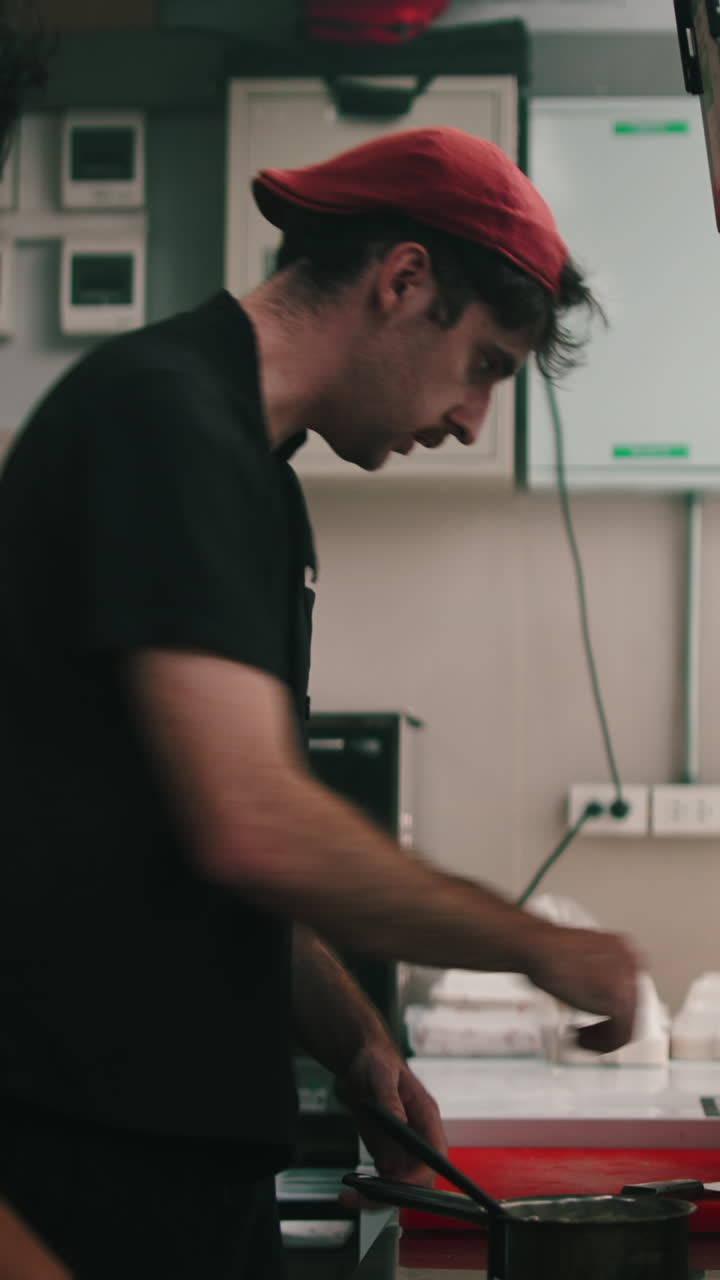 Chef preparing food in a kitchen