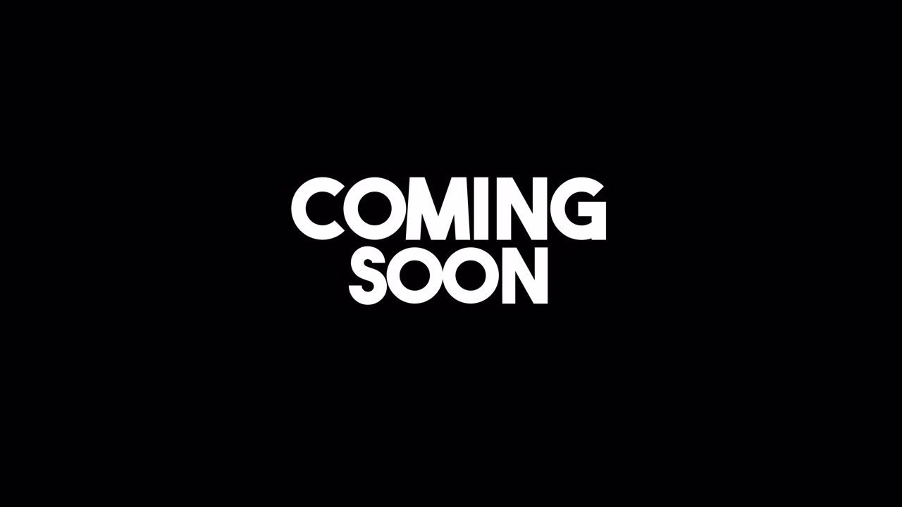 Coming Soon Text Animation with Glitch Effect on Black Background